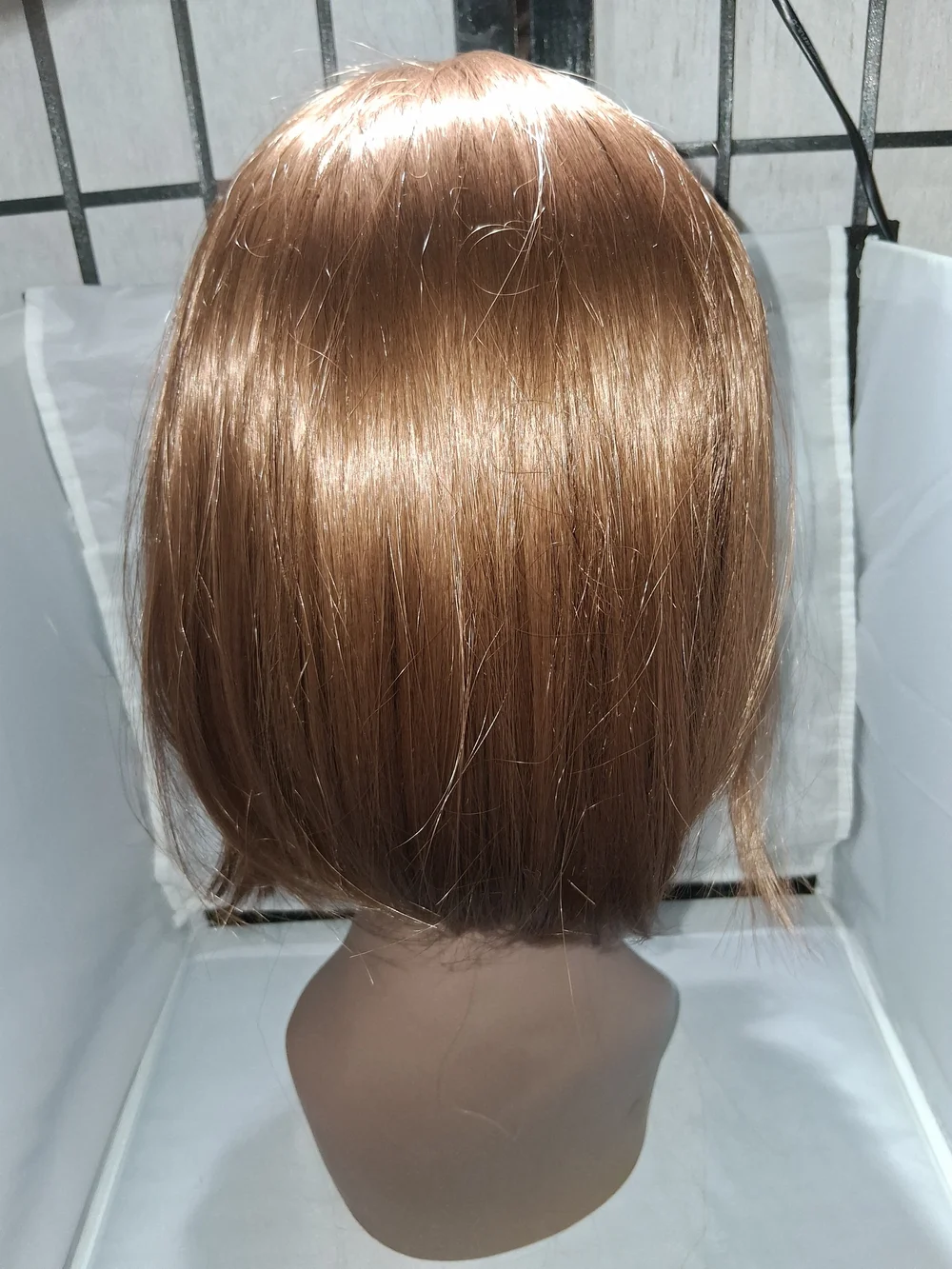 Source Unknown Brown Straight Bob Wig with Bangs
